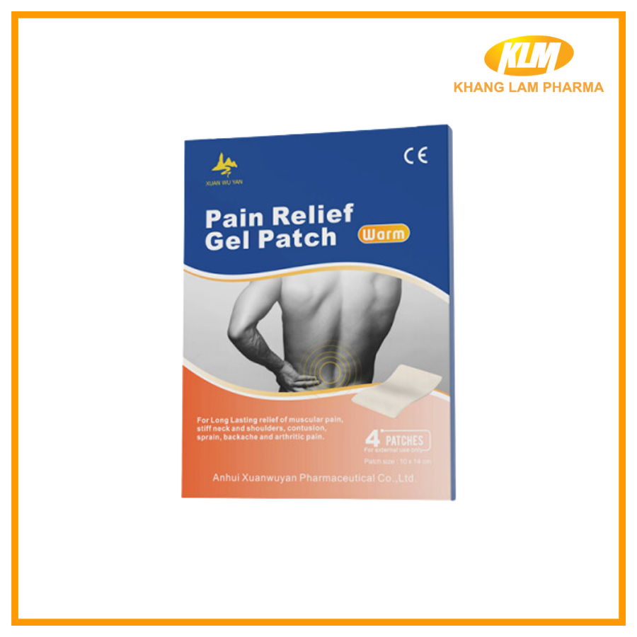 Pain Relief Gel Patch (Warm) - Cao dán nóng giảm đau mỏi vai gáy xương khớp (Hộp 4 miếng)