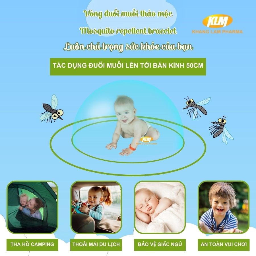 Mosquito Repellent Bracelet - Vòng đeo đuổi muỗi dành cho trẻ em và người lớn
